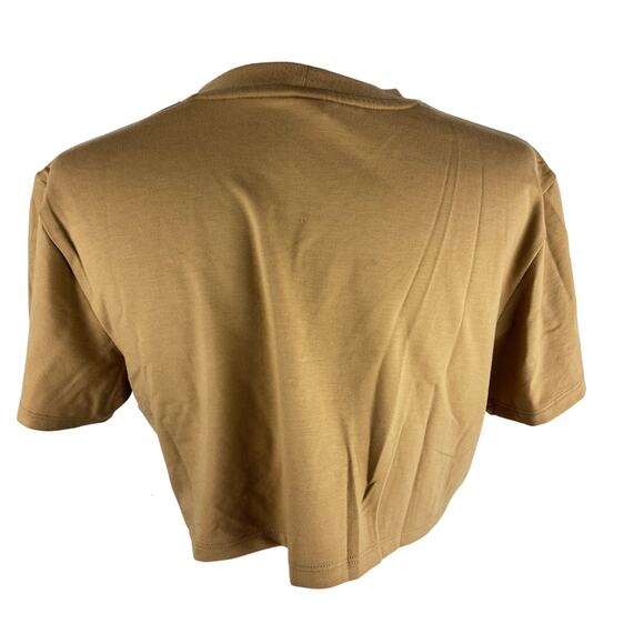 ABOUND CROPPED SHORT SLEEVE HIGH NECK TEE IN TAN CARTOUCHE NWT WOMEN'S SIZE‎ XS - Picture 2 of 9